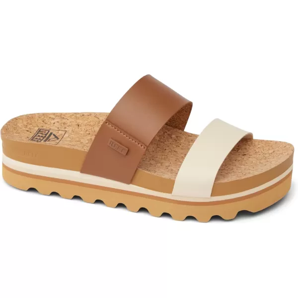 imageREEF Cushion Vista Hi Womens Platform Fashion Sandal Arch Support Ultra Soft Cushion FootbedChocolate Duo