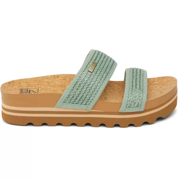 imageREEF Cushion Vista Hi Womens Platform Fashion Sandal Arch Support Ultra Soft Cushion FootbedFrosty Raffia