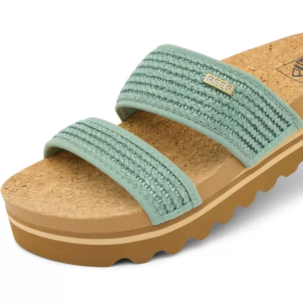 imageREEF Cushion Vista Hi Womens Platform Fashion Sandal Arch Support Ultra Soft Cushion FootbedFrosty Raffia