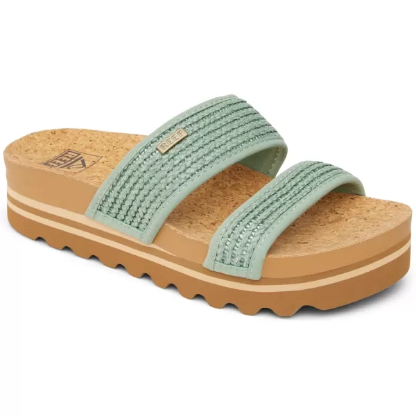 imageREEF Cushion Vista Hi Womens Platform Fashion Sandal Arch Support Ultra Soft Cushion FootbedFrosty Raffia