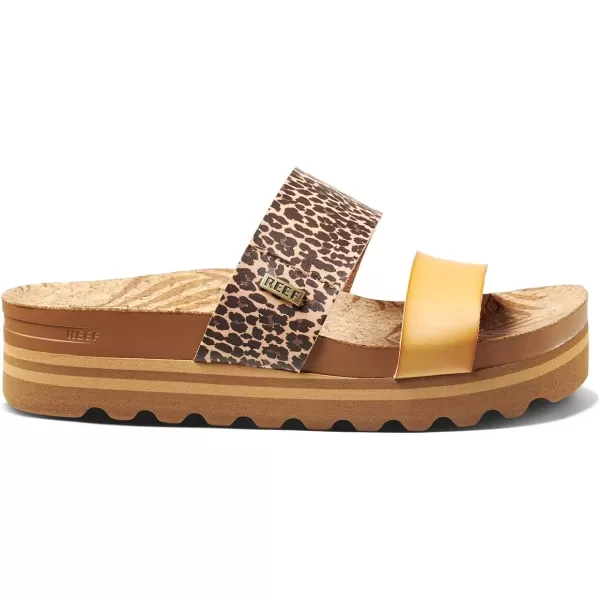 imageREEF Cushion Vista Hi Womens Platform Fashion Sandal Arch Support Ultra Soft Cushion FootbedLeopard