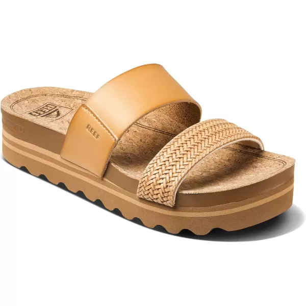 imageREEF Cushion Vista Hi Womens Platform Fashion Sandal Arch Support Ultra Soft Cushion FootbedNatural Braid