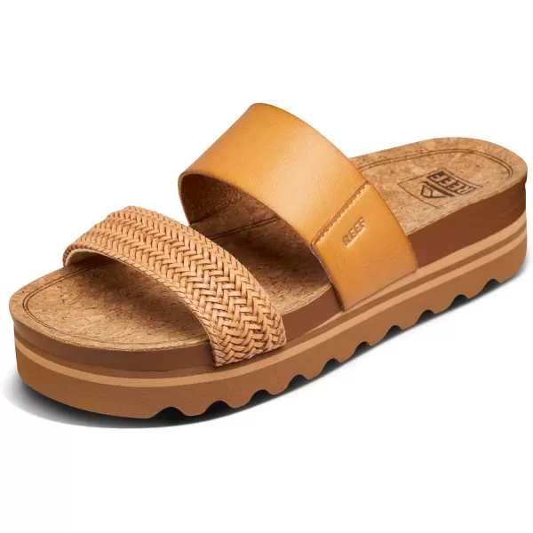 imageREEF Cushion Vista Hi Womens Platform Fashion Sandal Arch Support Ultra Soft Cushion FootbedNatural Braid