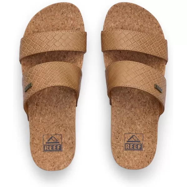 imageREEF Cushion Vista Hi Womens Platform Fashion Sandal Arch Support Ultra Soft Cushion FootbedTan Wicker