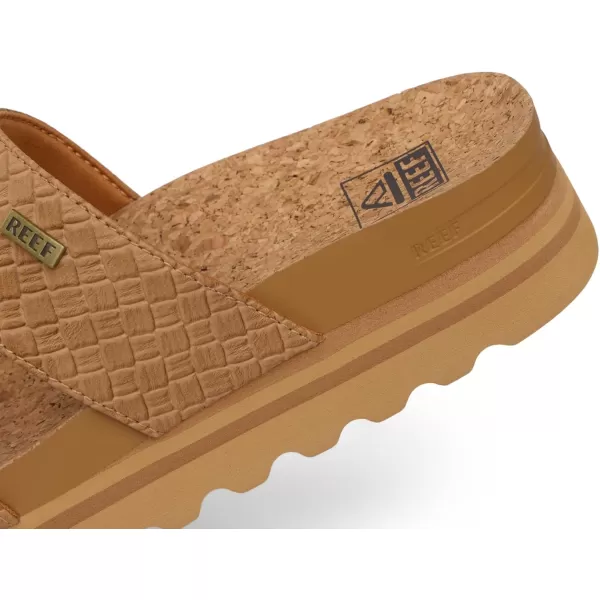 imageREEF Cushion Vista Hi Womens Platform Fashion Sandal Arch Support Ultra Soft Cushion FootbedTan Wicker