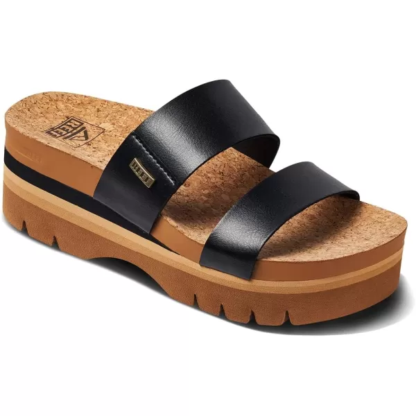 imageREEF Cushion Vista Higher Womens Platform Fashion Sandal Arch Support Ultra Soft Cushion FootbedBlack