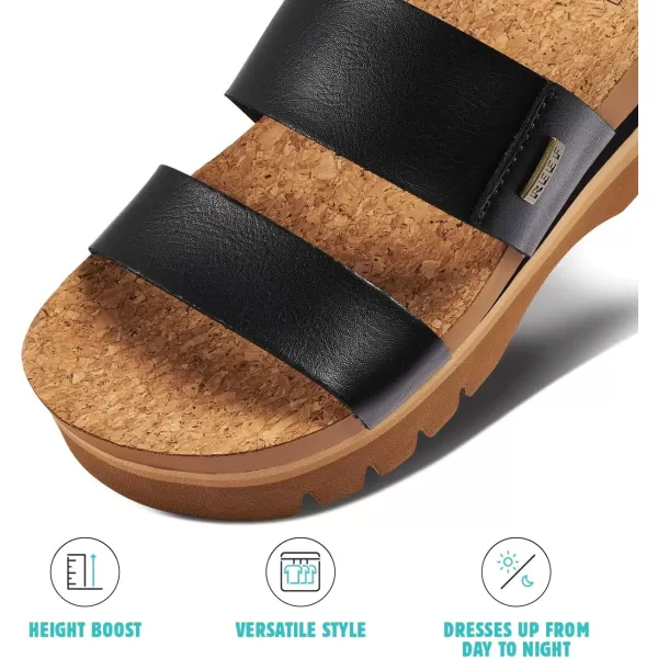 imageREEF Cushion Vista Higher Womens Platform Fashion Sandal Arch Support Ultra Soft Cushion FootbedBlack
