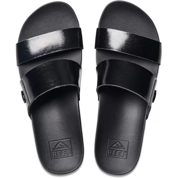 imageREEF Cushion Vista Higher Womens Platform Fashion Sandal Arch Support Ultra Soft Cushion FootbedBlack Patent