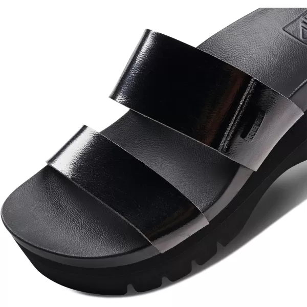 imageREEF Cushion Vista Higher Womens Platform Fashion Sandal Arch Support Ultra Soft Cushion FootbedBlack Patent