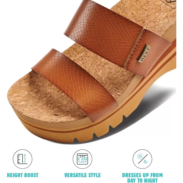 imageREEF Cushion Vista Higher Womens Platform Fashion Sandal Arch Support Ultra Soft Cushion FootbedCognac
