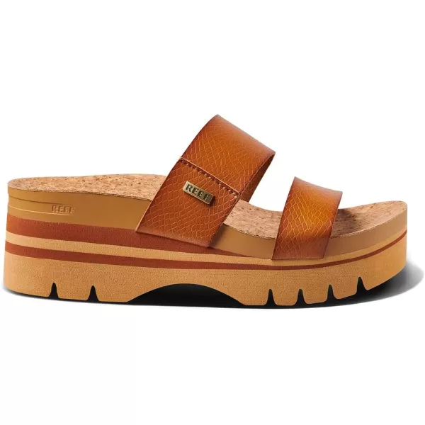 imageREEF Cushion Vista Higher Womens Platform Fashion Sandal Arch Support Ultra Soft Cushion FootbedCognac