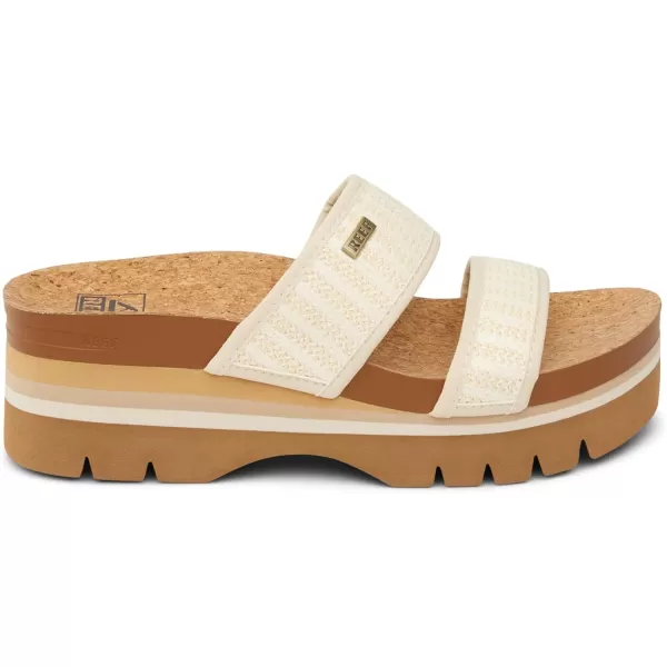 imageREEF Cushion Vista Higher Womens Platform Fashion Sandal Arch Support Ultra Soft Cushion FootbedRaffia