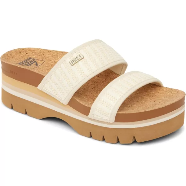 imageREEF Cushion Vista Higher Womens Platform Fashion Sandal Arch Support Ultra Soft Cushion FootbedRaffia