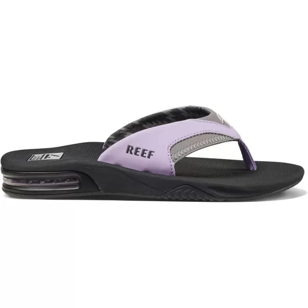 imageREEF Fanning Womens Bottle Opener Flip Flop Arch Support Durable Outsole Water FriendlyGreyPurple