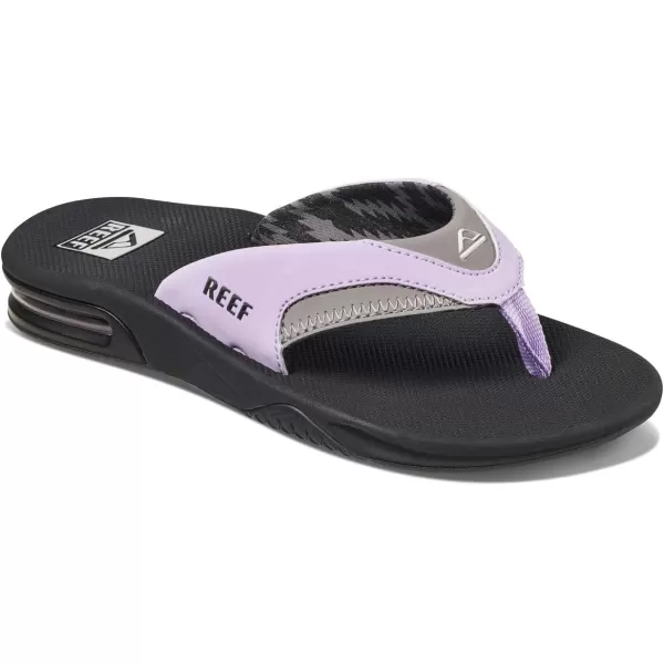 imageREEF Fanning Womens Bottle Opener Flip Flop Arch Support Durable Outsole Water FriendlyGreyPurple