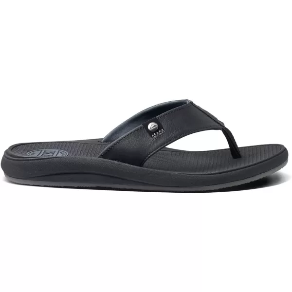 imageREEF Phantom Nias Mens Beach Flip Flop Lightweight ampamp Soft and Supportive Molded FootbedBlackGrey