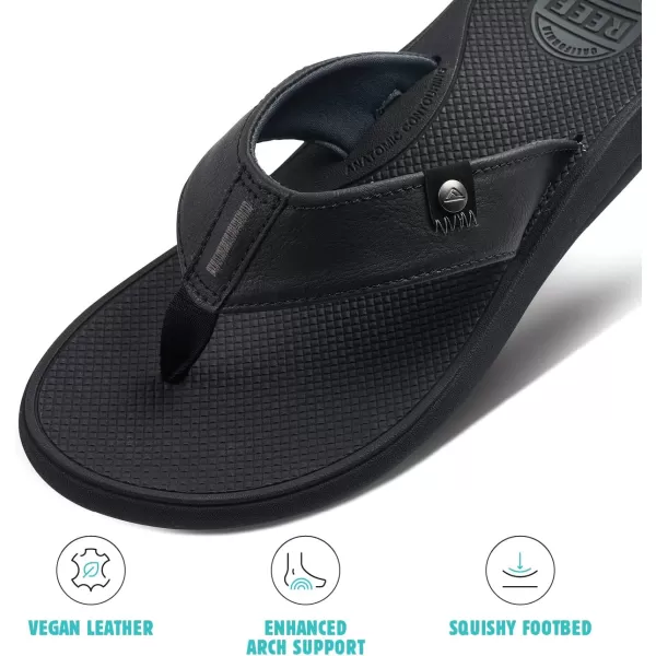 imageREEF Phantom Nias Mens Beach Flip Flop Lightweight ampamp Soft and Supportive Molded FootbedBlackGrey