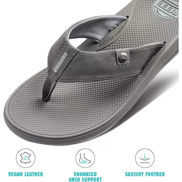 imageREEF Phantom Nias Mens Beach Flip Flop Lightweight ampamp Soft and Supportive Molded FootbedLight Grey