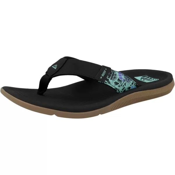 imageREEF Santa Ana Womens Flip Flop Arch Support Water Friendly Non Marking OutsoleBlack Multi