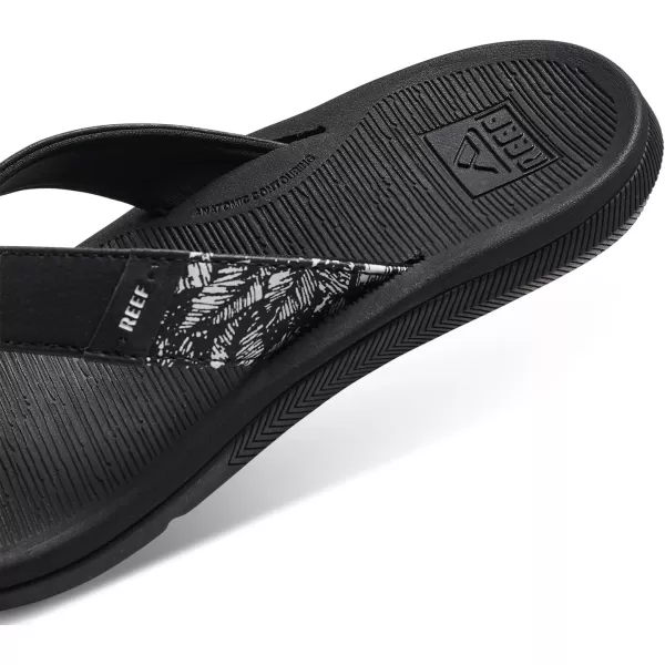 imageREEF Santa Ana Womens Flip Flop Arch Support Water Friendly Non Marking OutsoleBlackWhite
