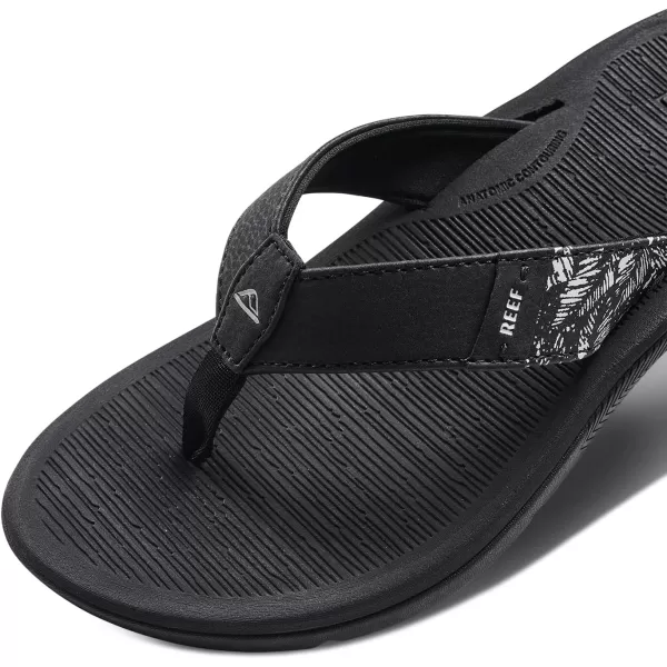 imageREEF Santa Ana Womens Flip Flop Arch Support Water Friendly Non Marking OutsoleBlackWhite