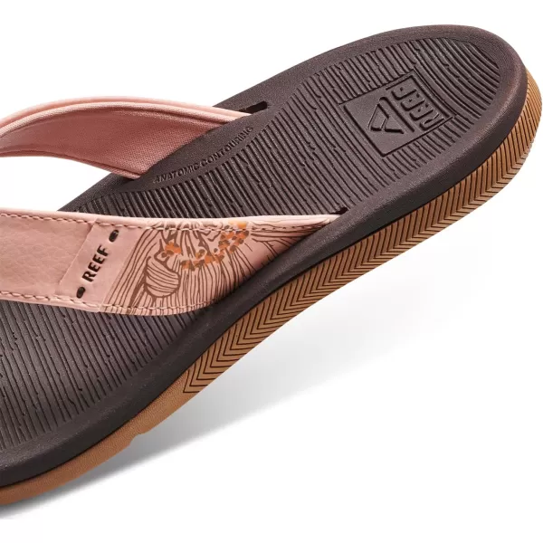 imageREEF Santa Ana Womens Flip Flop Arch Support Water Friendly Non Marking OutsolePeach Parfait