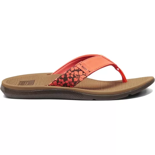 imageREEF Santa Ana Womens Flip Flop Arch Support Water Friendly Non Marking OutsolePoppy