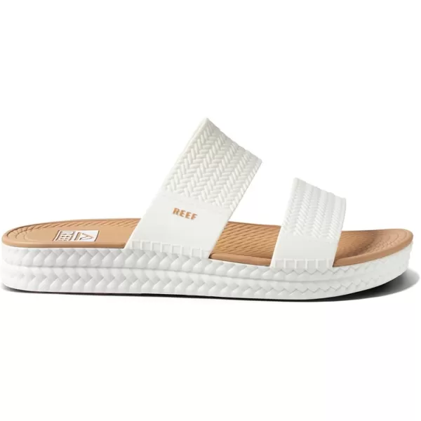 imageREEF Water Vista Slide Womens Platform Slide Water Friendly Arch SupportWhiteTan