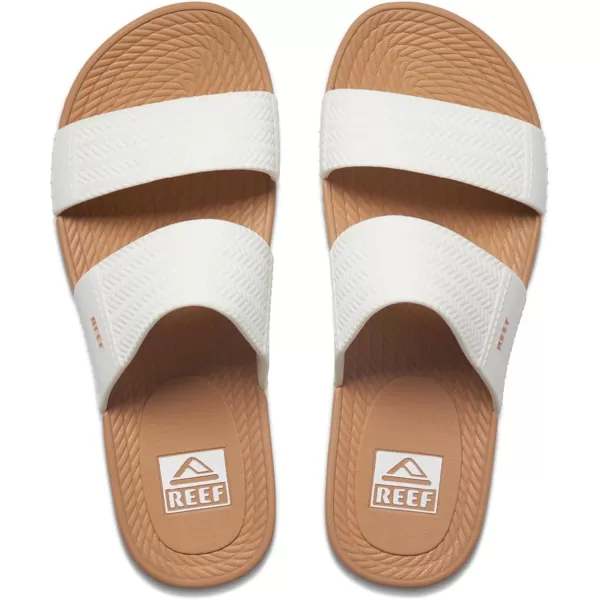 imageREEF Water Vista Slide Womens Platform Slide Water Friendly Arch SupportWhiteTan