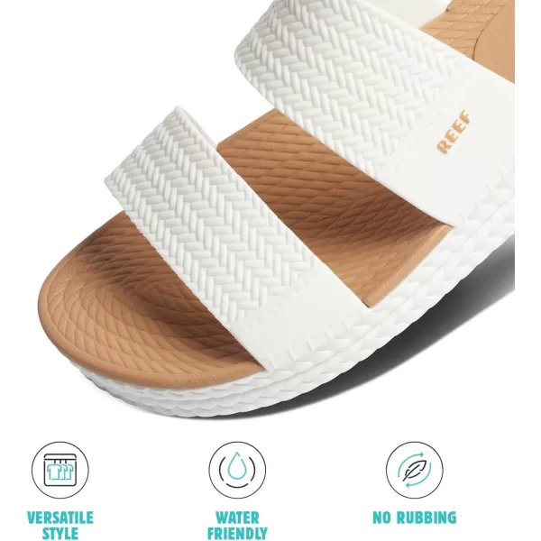 imageREEF Water Vista Slide Womens Platform Slide Water Friendly Arch SupportWhiteTan