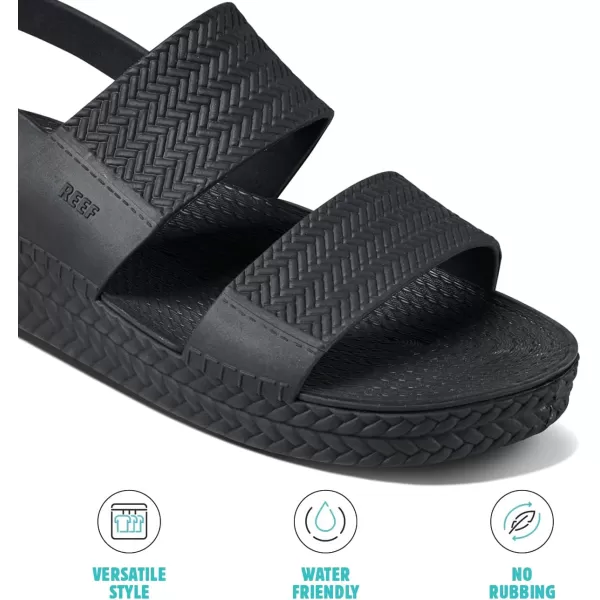 imageREEF Water Vista Womens Platform Sandal Water Friendly Adjustable Velcro StrapBlack
