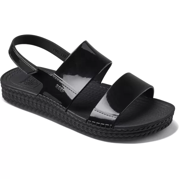 imageREEF Water Vista Womens Platform Sandal Water Friendly Adjustable Velcro StrapBlack Shine