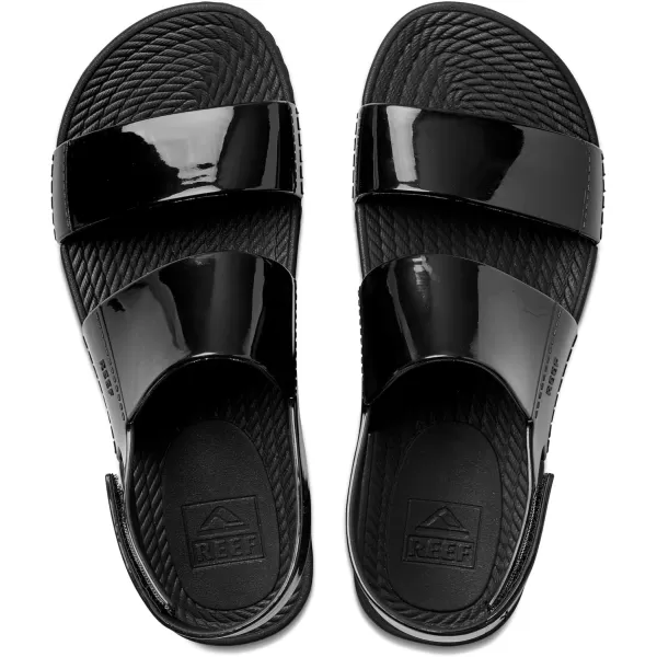 imageREEF Water Vista Womens Platform Sandal Water Friendly Adjustable Velcro StrapBlack Shine