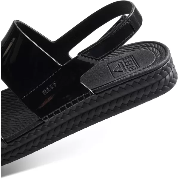 imageREEF Water Vista Womens Platform Sandal Water Friendly Adjustable Velcro StrapBlack Shine