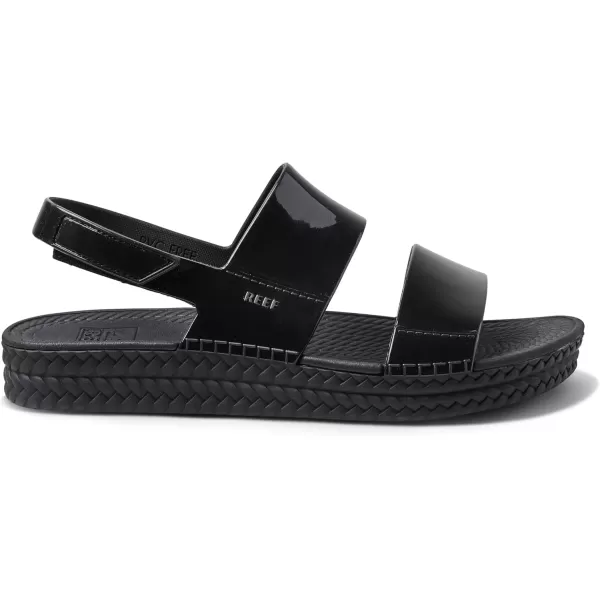 imageREEF Water Vista Womens Platform Sandal Water Friendly Adjustable Velcro StrapBlack Shine