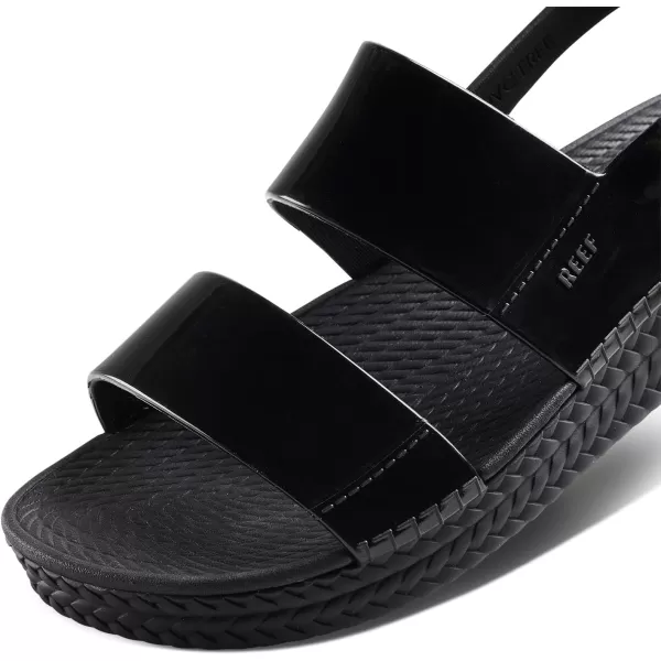 imageREEF Water Vista Womens Platform Sandal Water Friendly Adjustable Velcro StrapBlack Shine