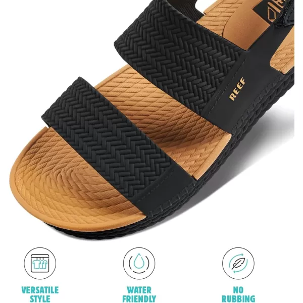 imageREEF Water Vista Womens Platform Sandal Water Friendly Adjustable Velcro StrapBlackTan