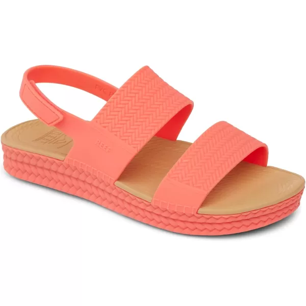 imageREEF Water Vista Womens Platform Sandal Water Friendly Adjustable Velcro StrapSunset Coral