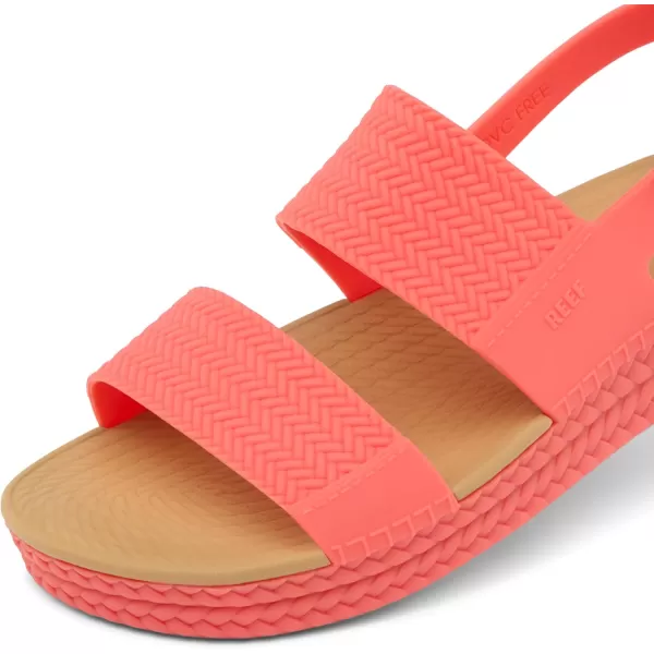 imageREEF Water Vista Womens Platform Sandal Water Friendly Adjustable Velcro StrapSunset Coral