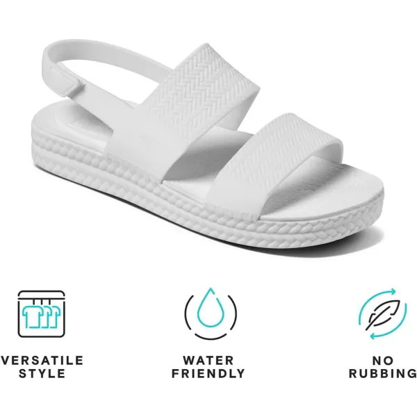 imageREEF Water Vista Womens Platform Sandal Water Friendly Adjustable Velcro StrapWhite