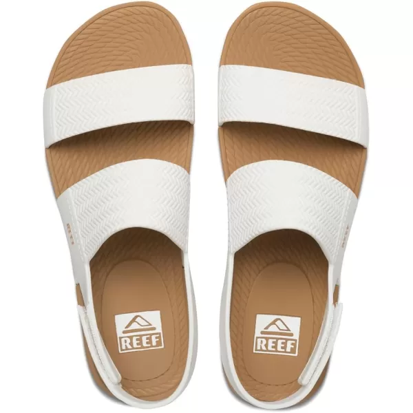 imageREEF Water Vista Womens Platform Sandal Water Friendly Adjustable Velcro StrapWhiteTan
