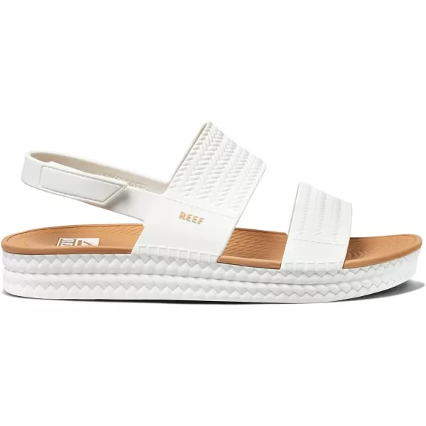 imageREEF Water Vista Womens Platform Sandal Water Friendly Adjustable Velcro StrapWhiteTan