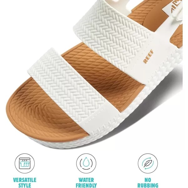 imageREEF Water Vista Womens Platform Sandal Water Friendly Adjustable Velcro StrapWhiteTan