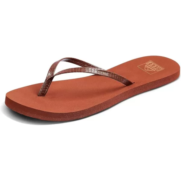 imageREEF Bliss Nights Womens Flip Flop Super Lightweight and Soft Footbed Thin Strap Beach SandalBrunette