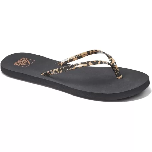 imageREEF Bliss Nights Womens Flip Flop Super Lightweight and Soft Footbed Thin Strap Beach SandalClassic Leopard