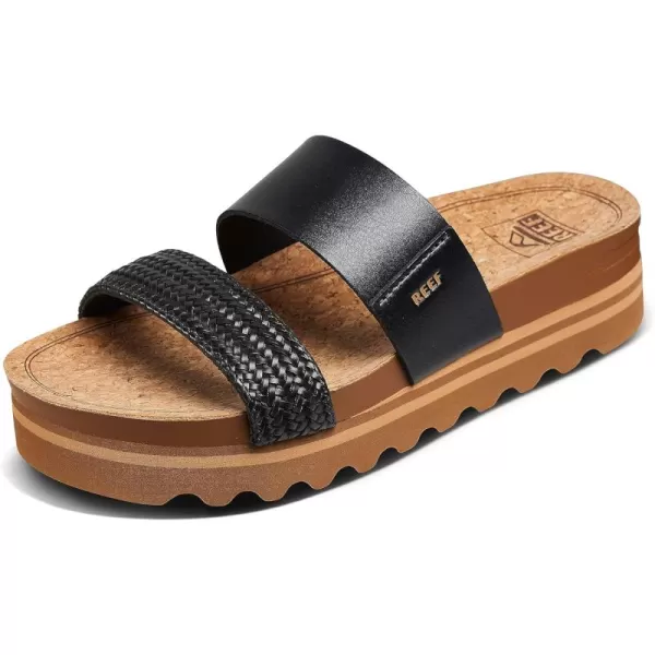 imageREEF Cushion Vista Hi Womens Platform Fashion Sandal Arch Support Ultra Soft Cushion FootbedBlack Braid