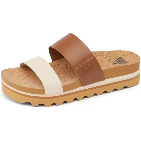 imageREEF Cushion Vista Hi Womens Platform Fashion Sandal Arch Support Ultra Soft Cushion FootbedChocolate Duo