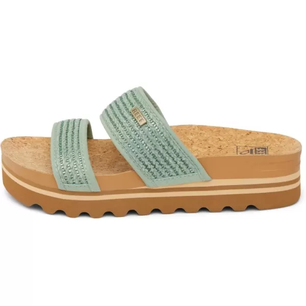 imageREEF Cushion Vista Hi Womens Platform Fashion Sandal Arch Support Ultra Soft Cushion FootbedFrosty Raffia