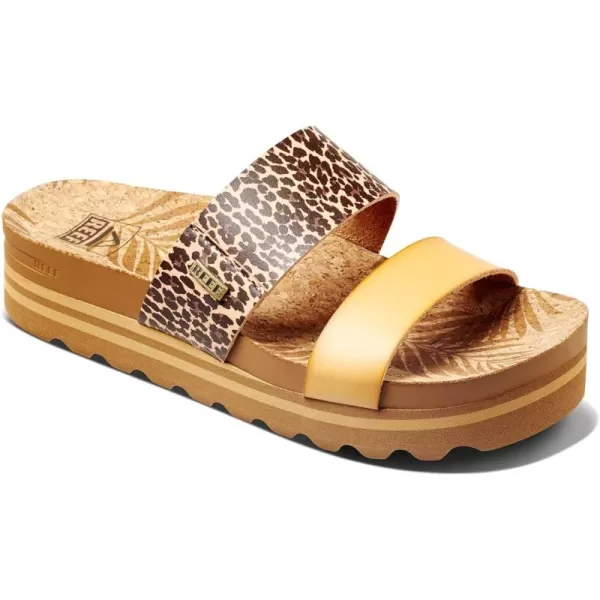 imageREEF Cushion Vista Hi Womens Platform Fashion Sandal Arch Support Ultra Soft Cushion FootbedLeopard