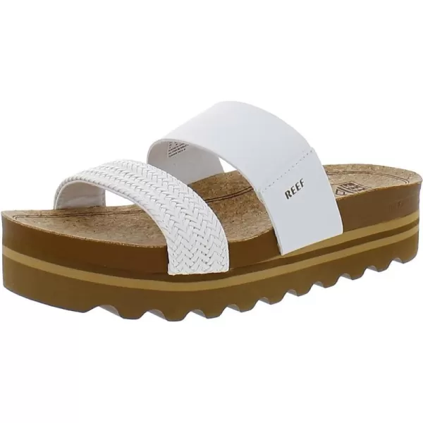 imageREEF Cushion Vista Hi Womens Platform Fashion Sandal Arch Support Ultra Soft Cushion FootbedWhite Braid